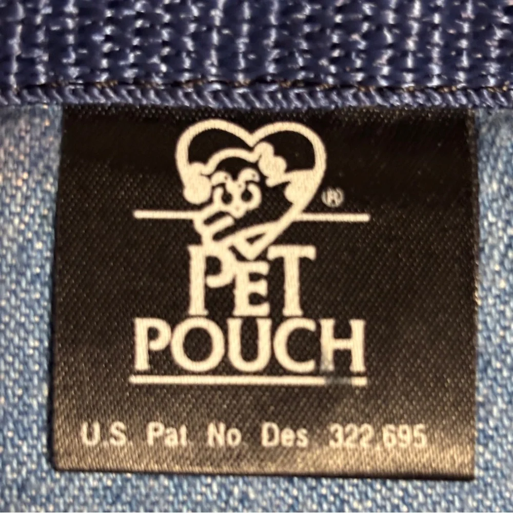 Pet Pouch for small dog blue made in USA steam cleaned